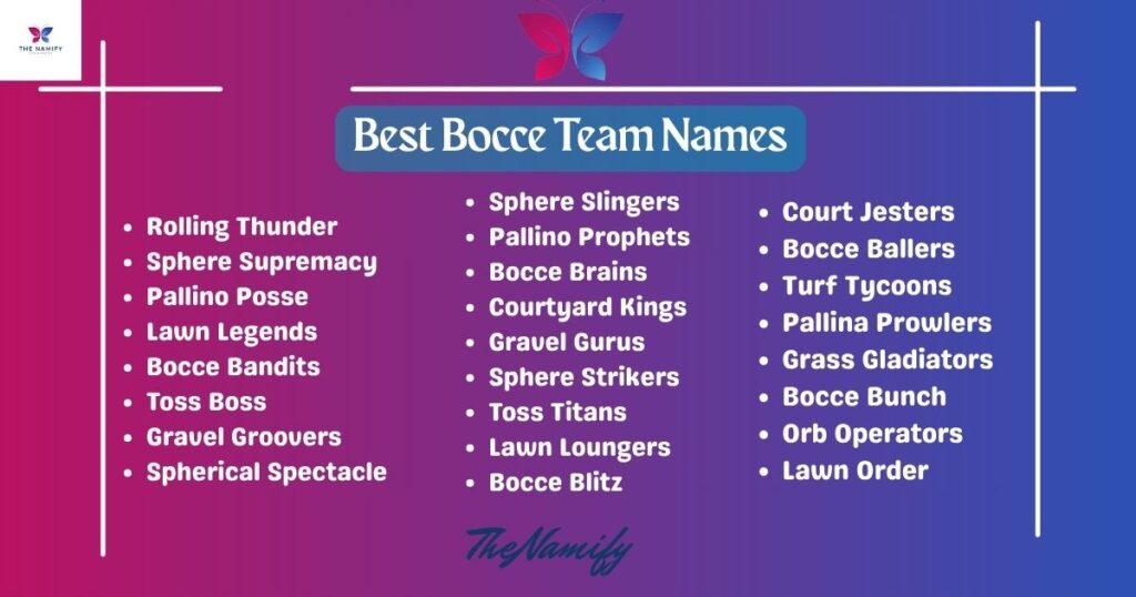 Best Bocce Team Names